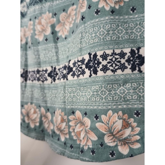 Wall Flower Ladies Sz XL Lotus Floral Print Tie Front T Shirt Hi Low Tunic - Picture 3 of 12